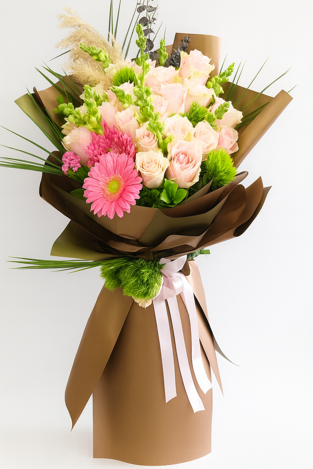 pembe-gul-ve-gerbera-lilyum-buketi | Antalya Çiçek Siparişi