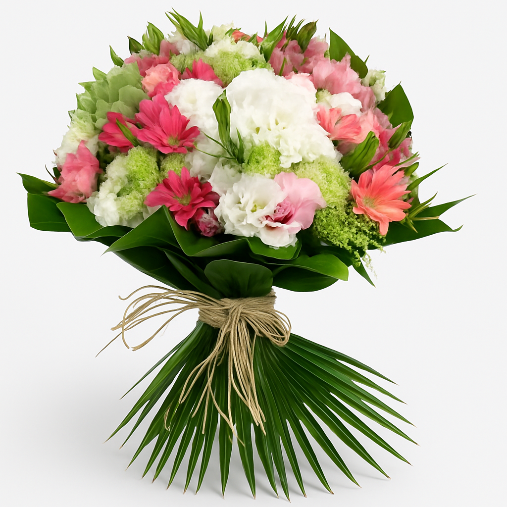 pembe-beyaz-karisik-buket | Antalya Çiçek Siparişi